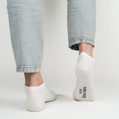 Merino Sneakersocken von Tom Fyfe Rückseite in Weiss 