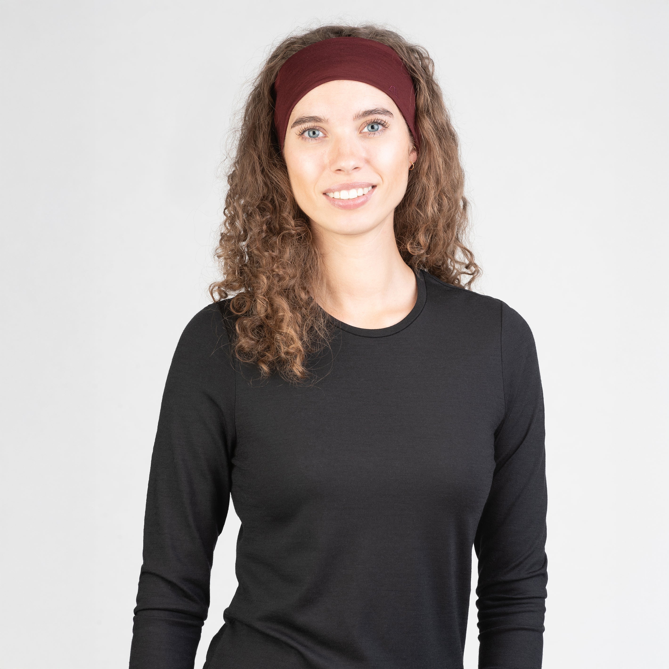 Tom Fyfe Merino Stirnband in Burgundy, Vorderansicht 