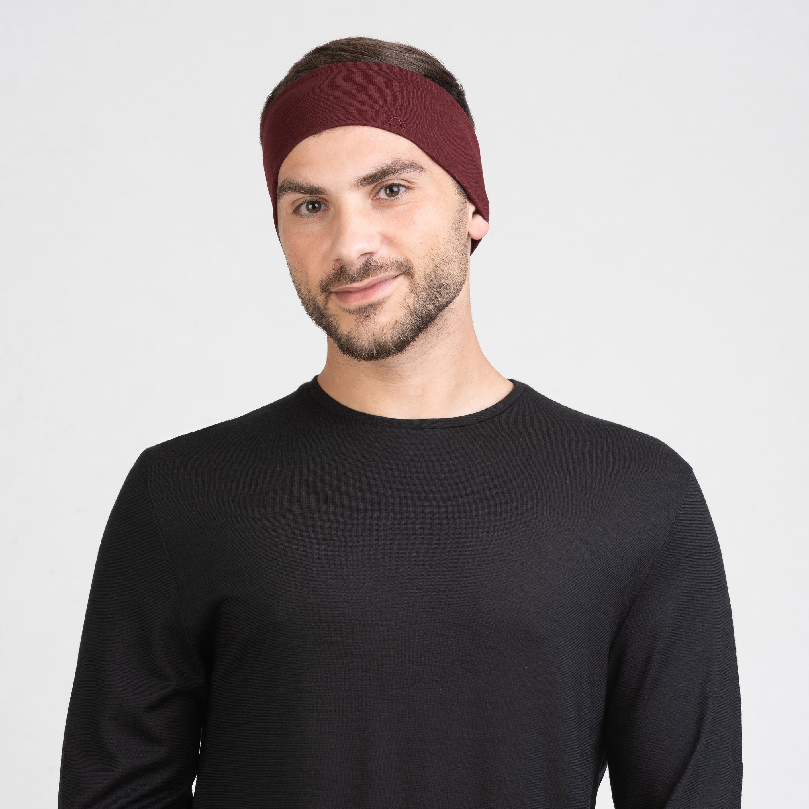 Tom Fyfe Merino Stirnband in Burgundy, Vorderansicht 