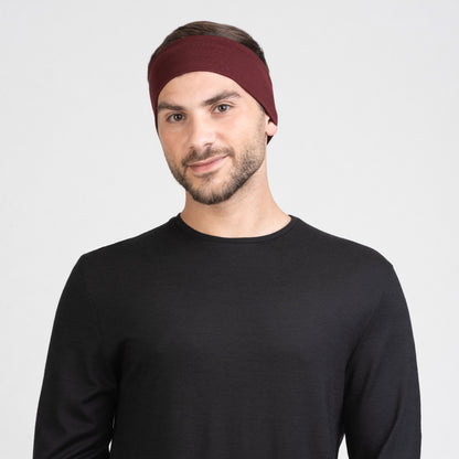 Tom Fyfe Merino Stirnband in Burgundy, Vorderansicht 