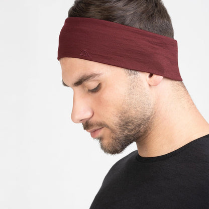 Tom Fyfe Merino Stirnband in Burgundy, Seitenansicht 