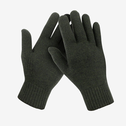 Merino Strickhandschuhe von Tom Fyfe in Dunkelgruen 