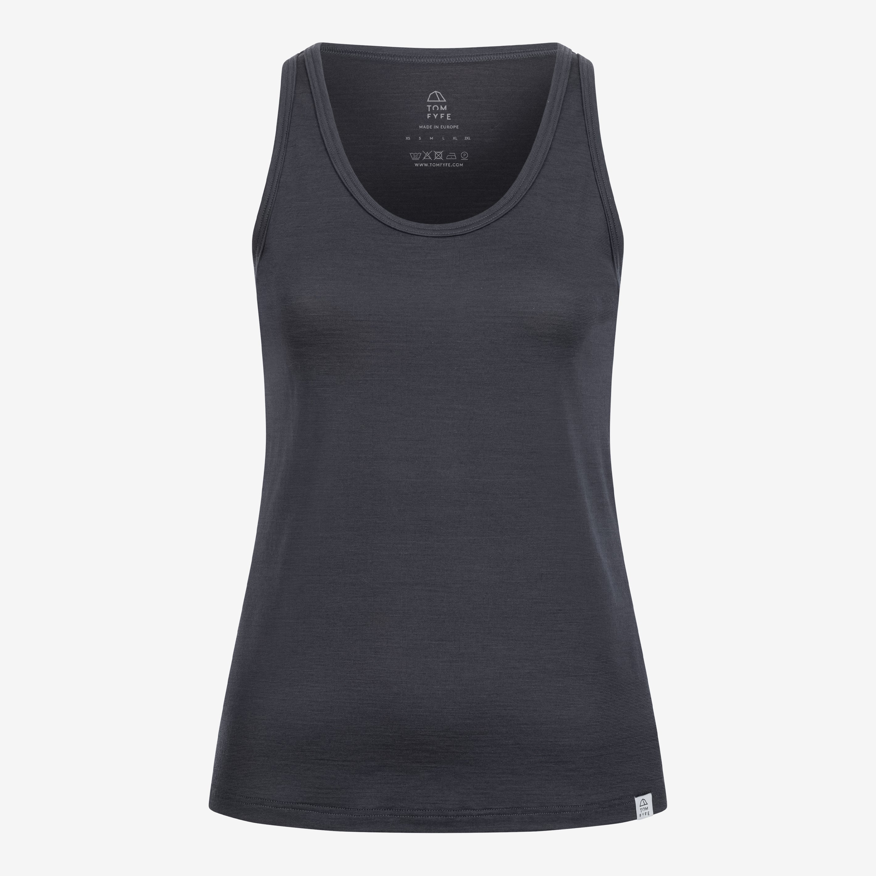 Merino Damen Tank-Top von Tom Fyfe in Anthrazit Frontansicht #farbe_anthrazit