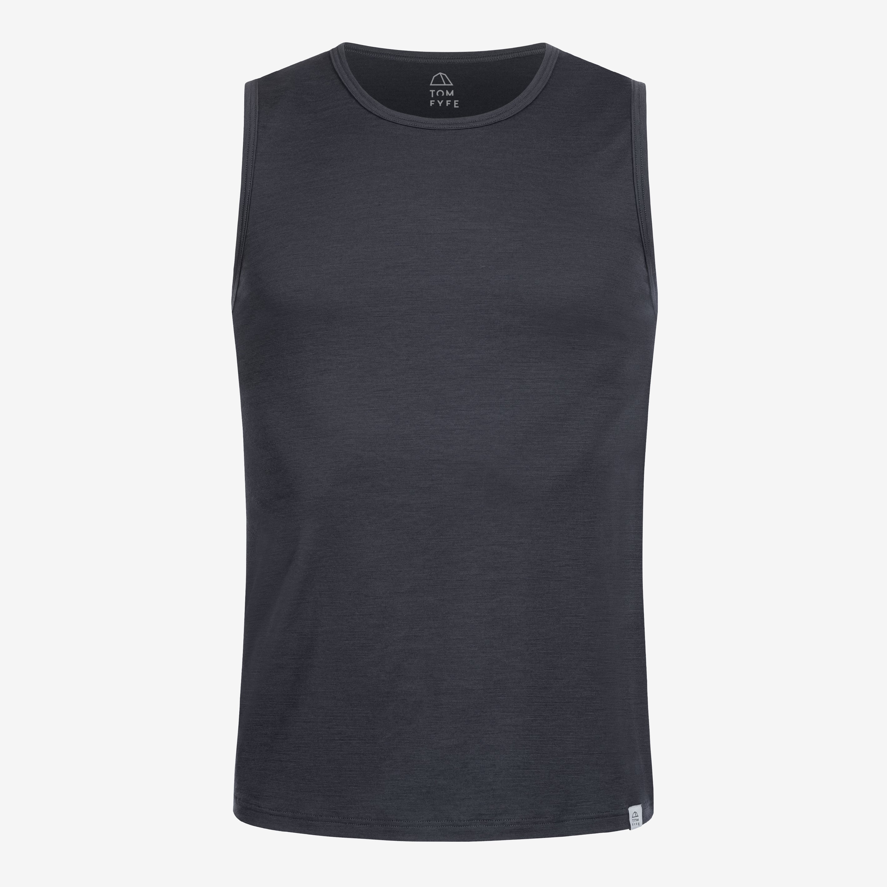 Merino Herren Tank-Top Frontansicht von Tom Fyfe in Anthrazit 