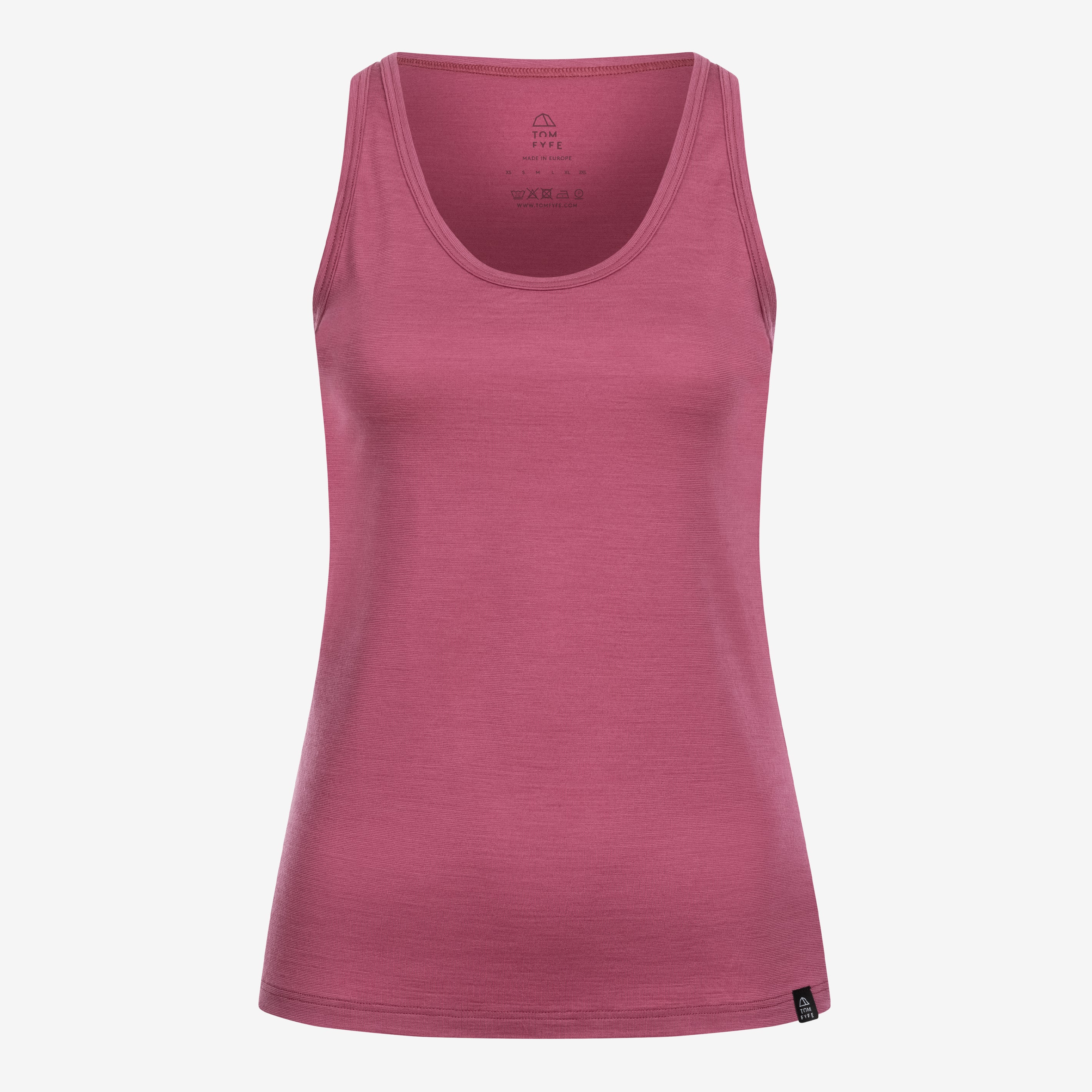 Merino Damen Tank-Top von Tom Fyfe in Brombeere Frontansicht #farbe_brombeere