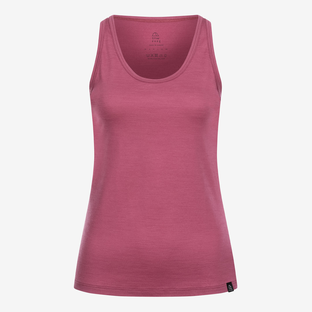 Merino Damen Tank-Top von Tom Fyfe in Brombeere Frontansicht #farbe_brombeere