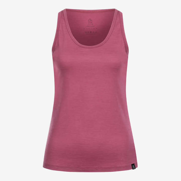 Merino Damen Tank-Top von Tom Fyfe in Brombeere Frontansicht #farbe_brombeere