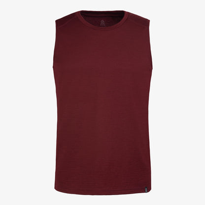 Merino Herren Tank-Top TF101007 Frontansicht von TOM FYFE in Burgundy 