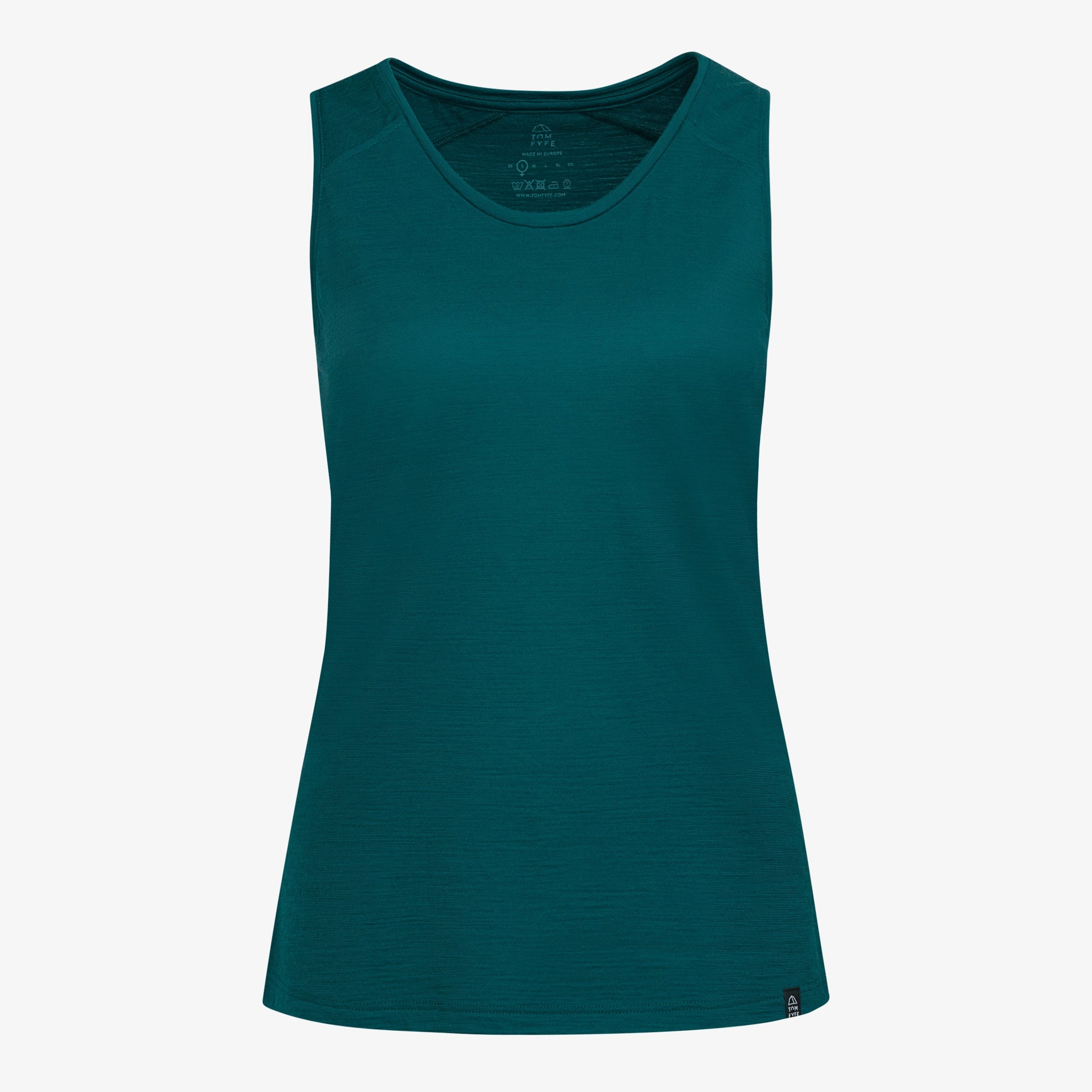 Merino Damen Tank-Top TF202007 von TOM FYFE in Deep Teal Frontansicht 