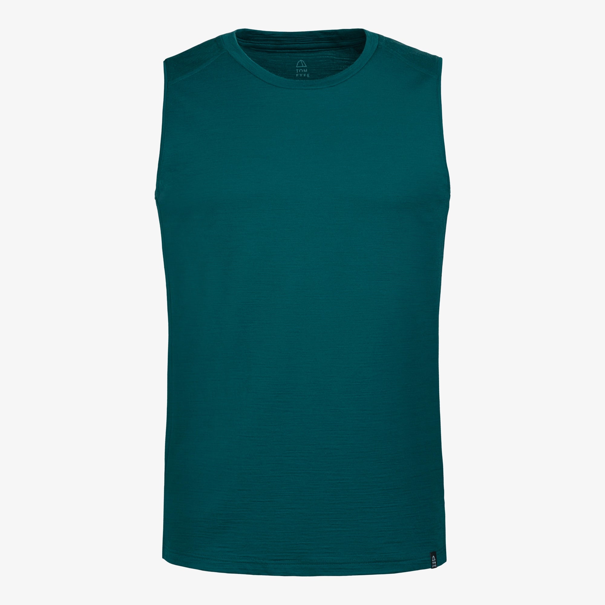 Merino Herren Tank-Top TF101007 Frontansicht von TOM FYFE in Deep Teal 