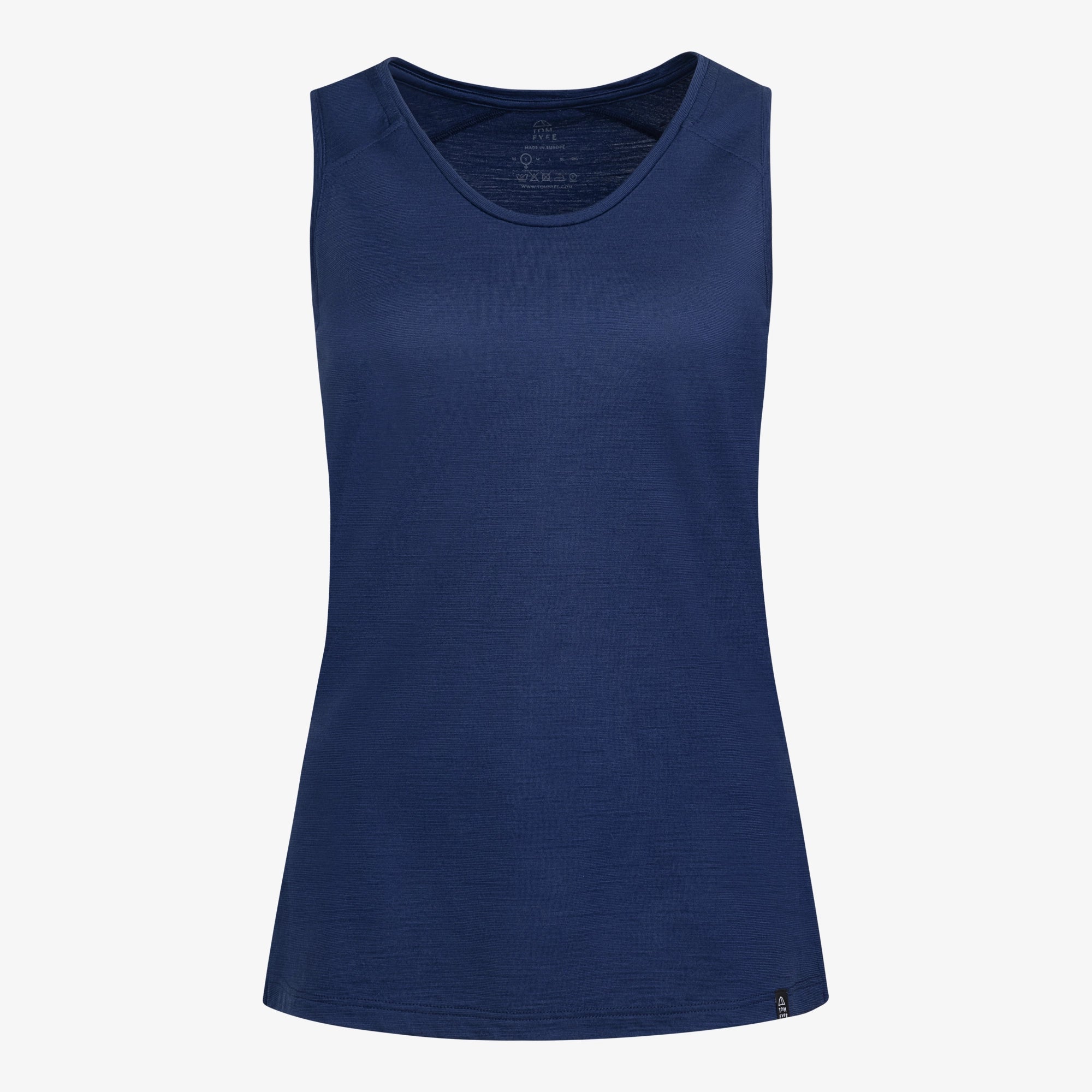 Merino Damen Tank-Top TF202007 von TOM FYFE in Marine Frontansicht #farbe_marine