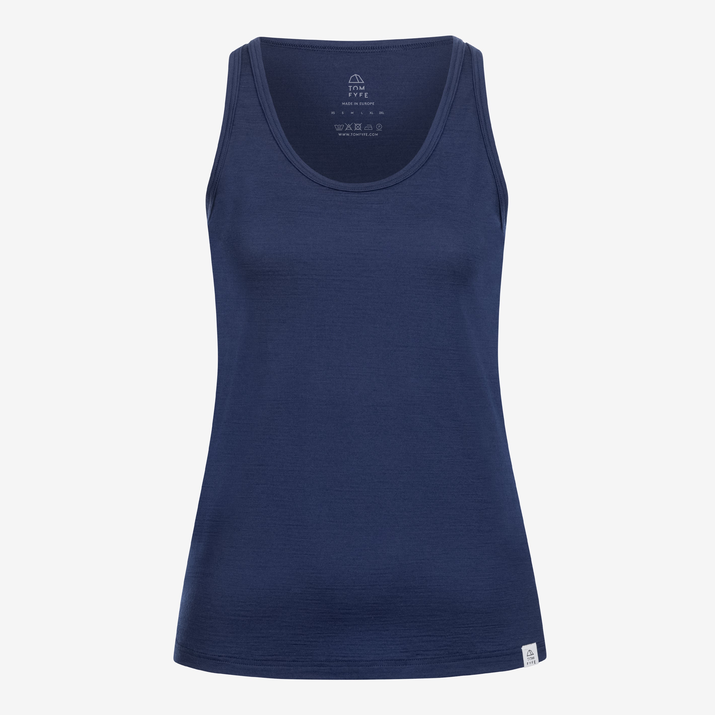 Merino Damen Tank-Top von Tom Fyfe in Marine Frontansicht 