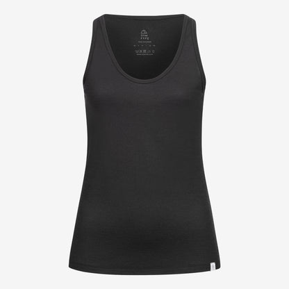Merino Damen Tank-Top Frontansicht von Tom Fyfe in Schwarz 