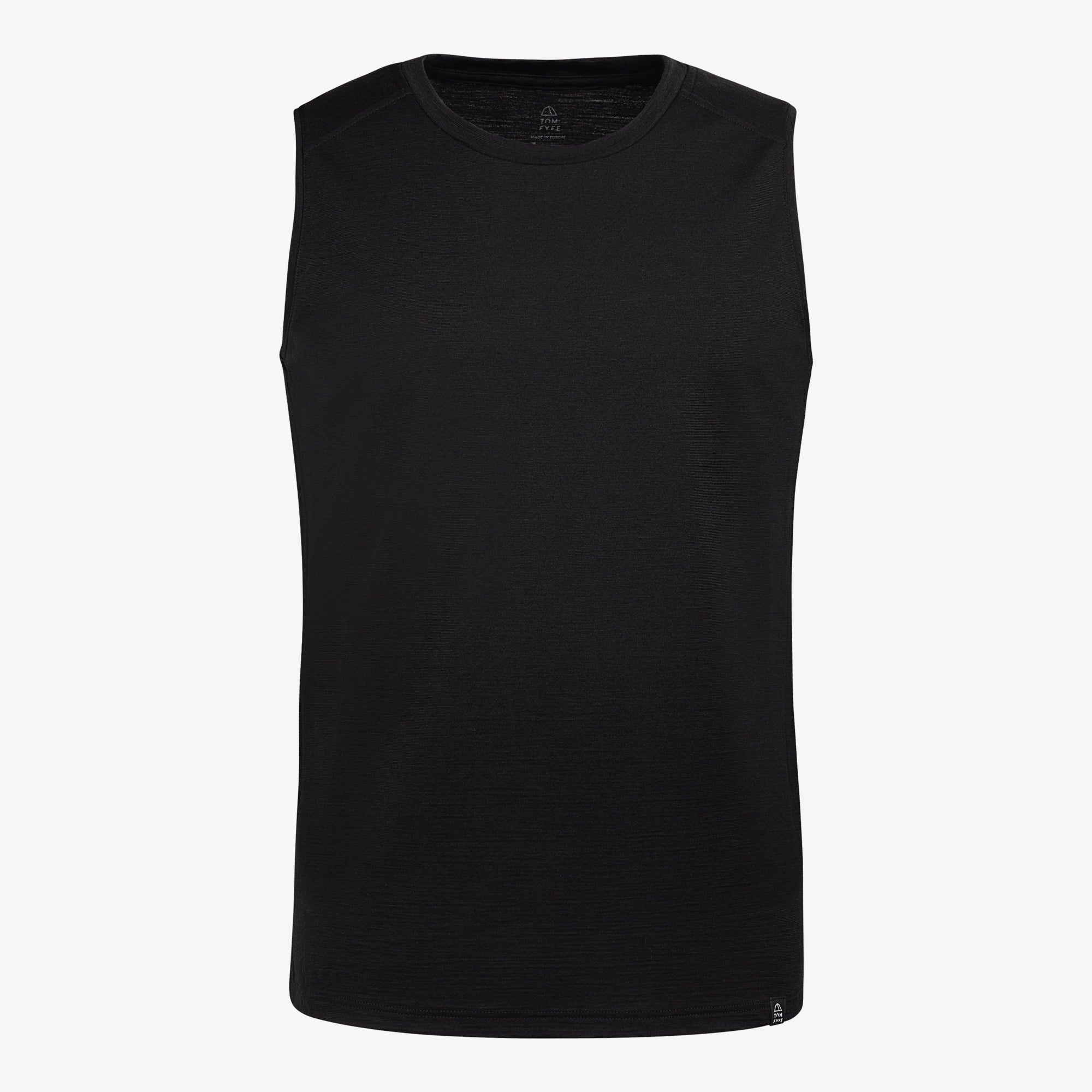 Merino Herren Tank-Top TF101007 Frontansicht von TOM FYFE in Schwarz 