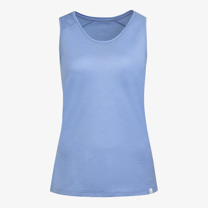 Merino Damen Tank-Top TF202007 von TOM FYFE in Steel Blue Frontansicht 