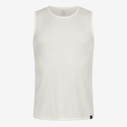 Merino Herren Tank-Top Frontansicht von Tom Fyfe in Wollweiß 