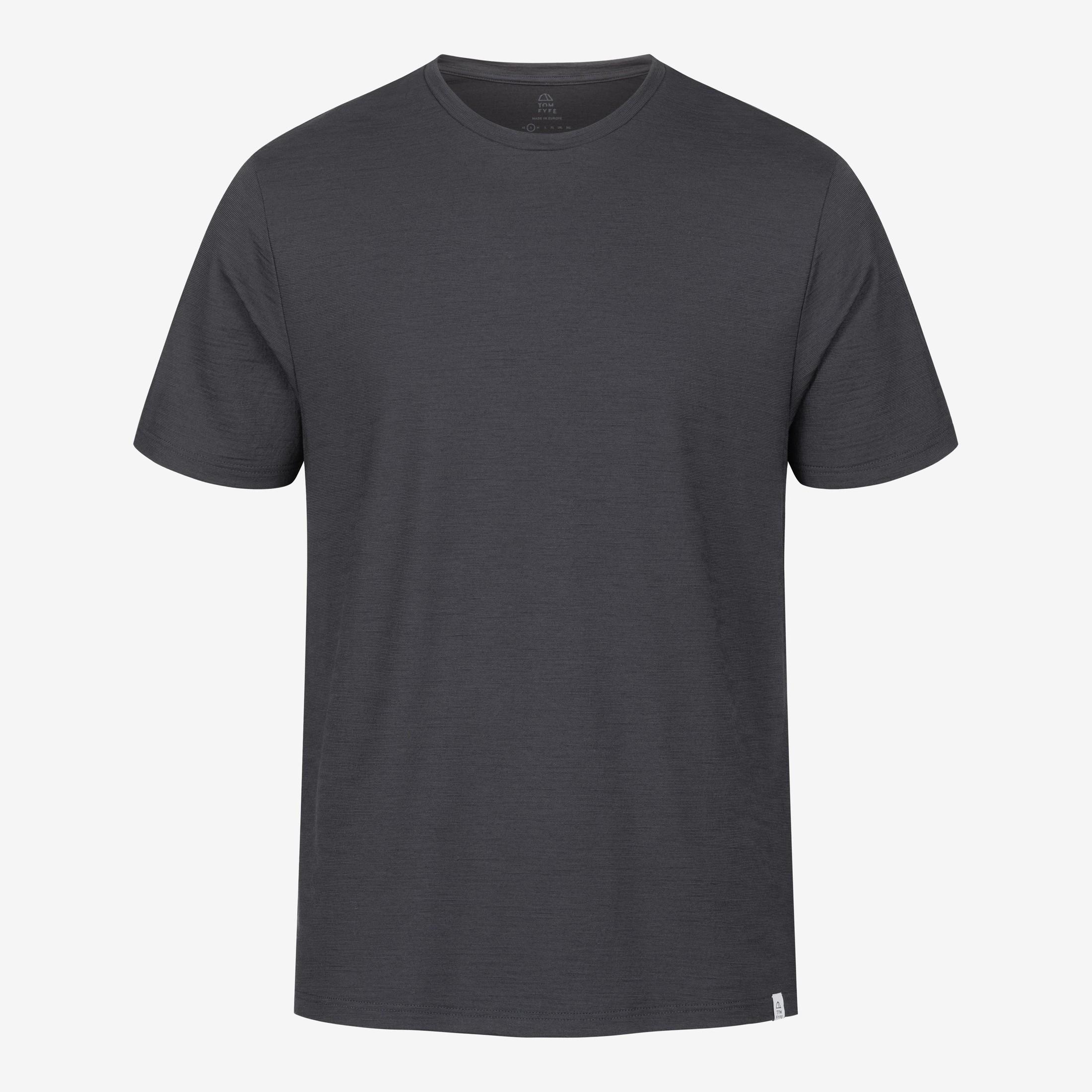 Merino T-Shirt Regular Fit Unisex Frontansicht von TOM FYFE in Anthrazit 