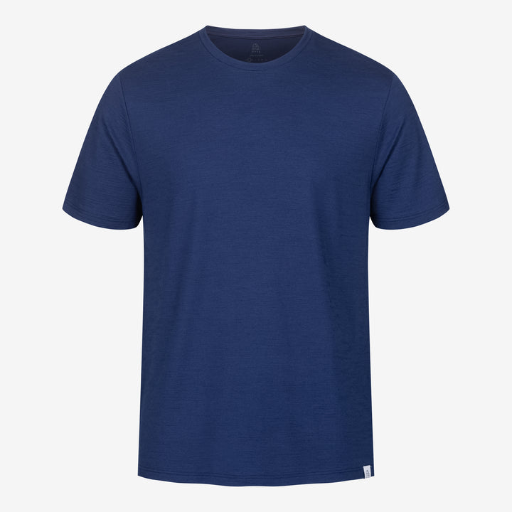 Merino T-Shirt Regular Fit Unisex Frontansicht von TOM FYFE in Marine #farbe_marine