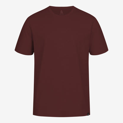 Merino T-Shirt Regular Fit Unisex Frontansicht von TOM FYFE in Burgundy 
