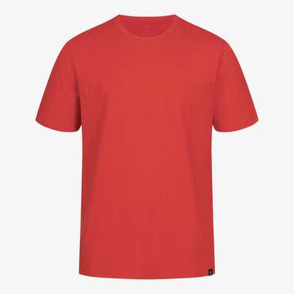Merino T-Shirt Regular Fit Unisex Frontansicht von TOM FYFE in Coral Red 