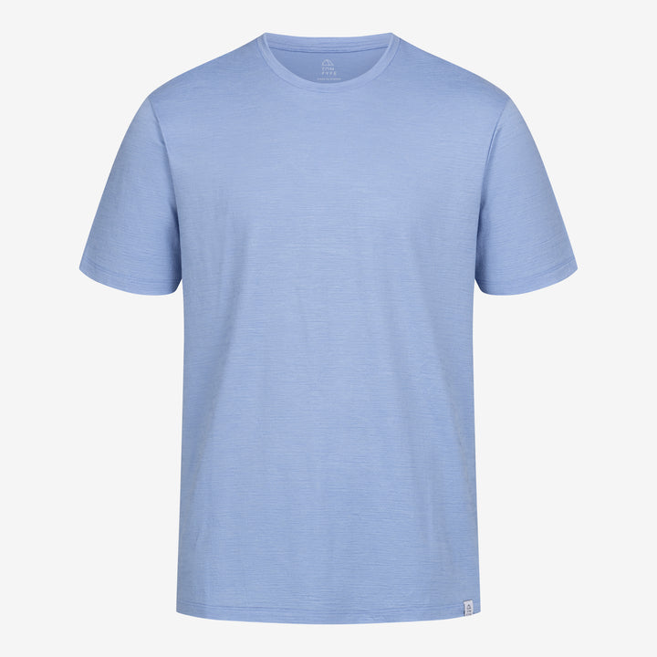 Merino T-Shirt Regular Fit Unisex Frontansicht von TOM FYFE in Steelblue #farbe_steel-blue