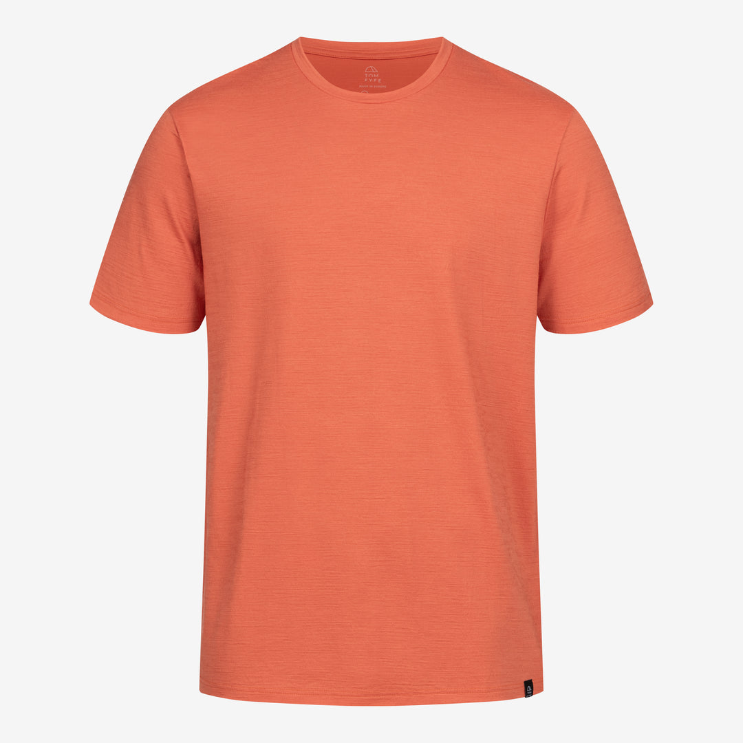 Merino T-Shirt Regular Fit Unisex Frontansicht von TOM FYFE in Terracotta #farbe_terracotta