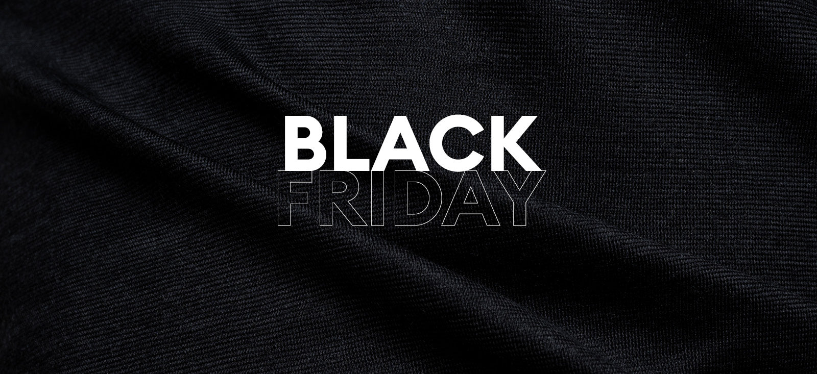 Schwarzer Merino-Stoffhintergrund mit großem Text Black Friday