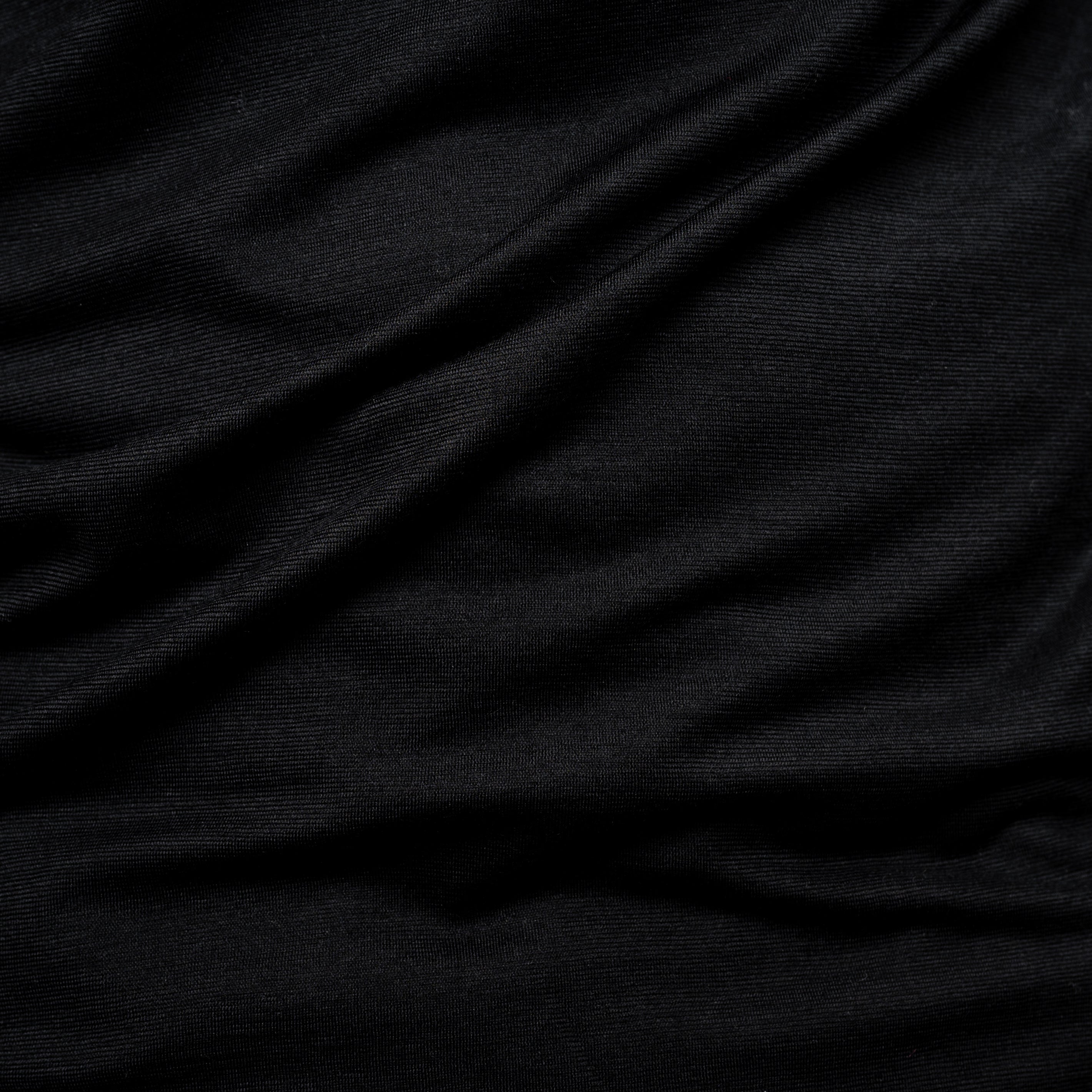 Merino Herren Langarmshirt Stoff Nahaufnahme von Tom Fyfe in Schwarz 