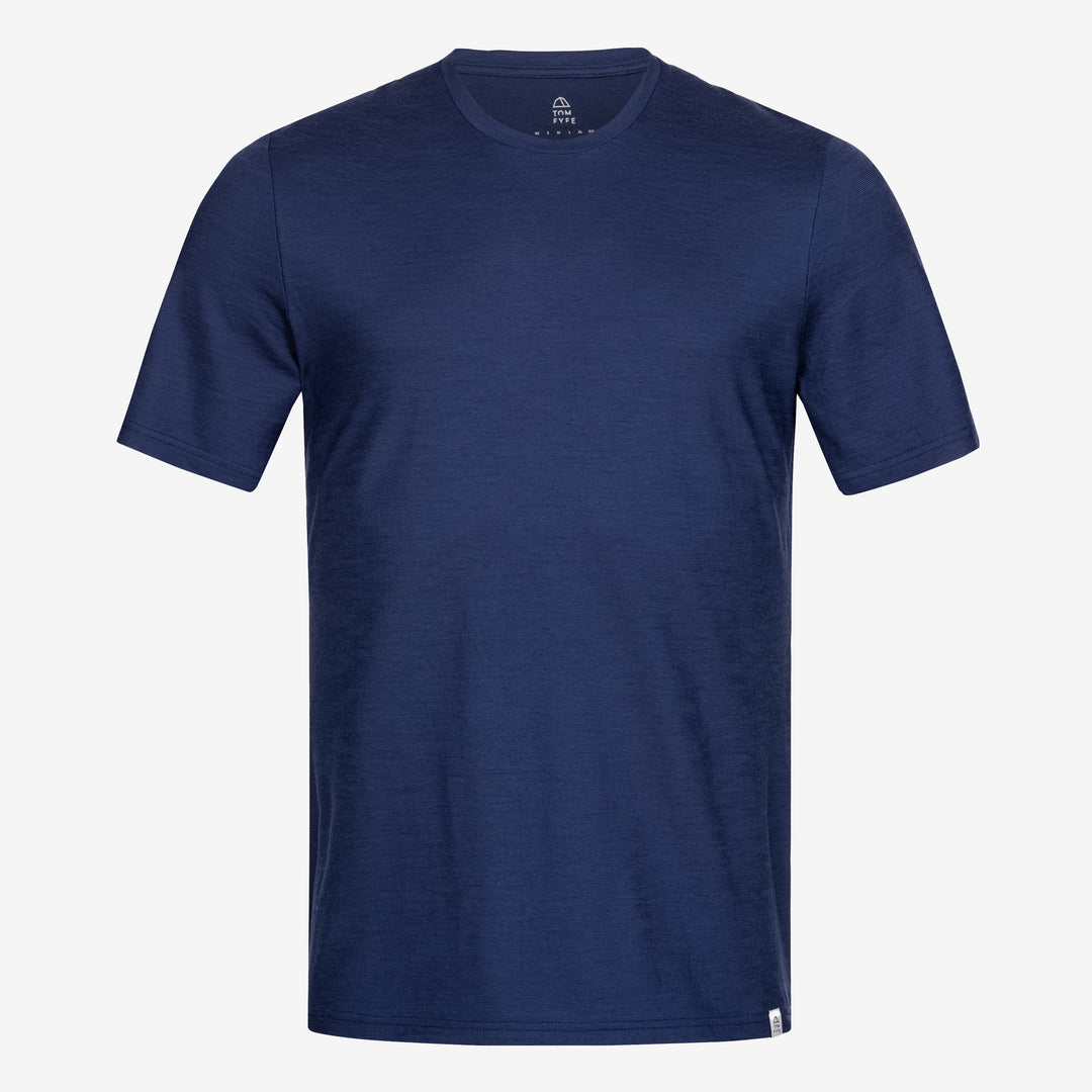 Merino Herren Shirt Frontansicht von Tom Fyfe in Marineblau #farbe_marine