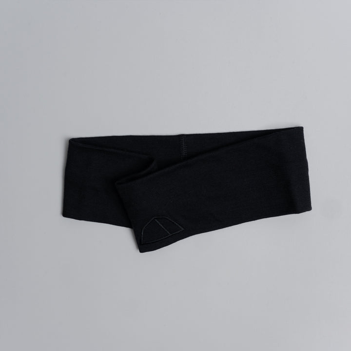 Merino Stirnband mit gesticktem Logo von Tom Fyfe in Schwarz #farbe_schwarz